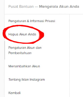 Cara Hapus akun IG