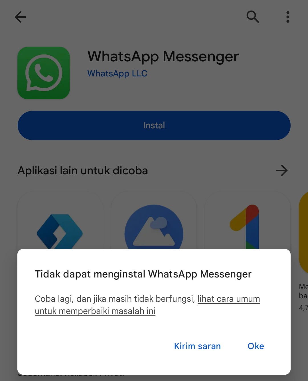 Cara Mengatasi Tidak Bisa Install WhatsApp